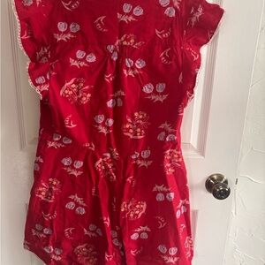 Free People Red Floral romper